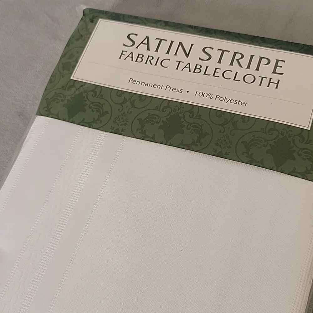 Satin Stripe Fabric Tablecloth, 60